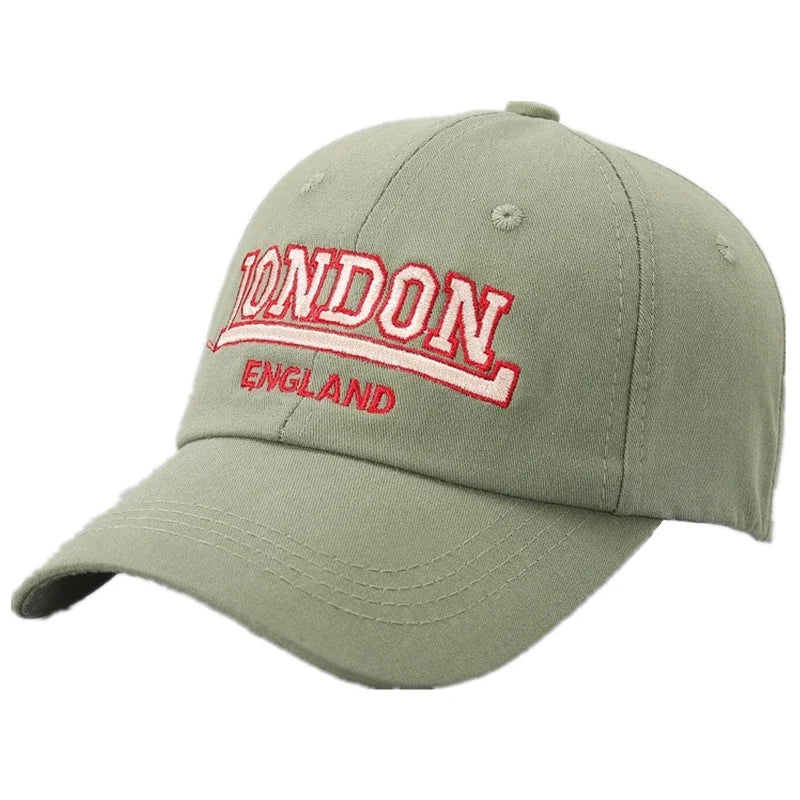 New Unisex London Letter Embroidery Style Baseball Cap Cotton Cap Men Women Fashion Dad Hat