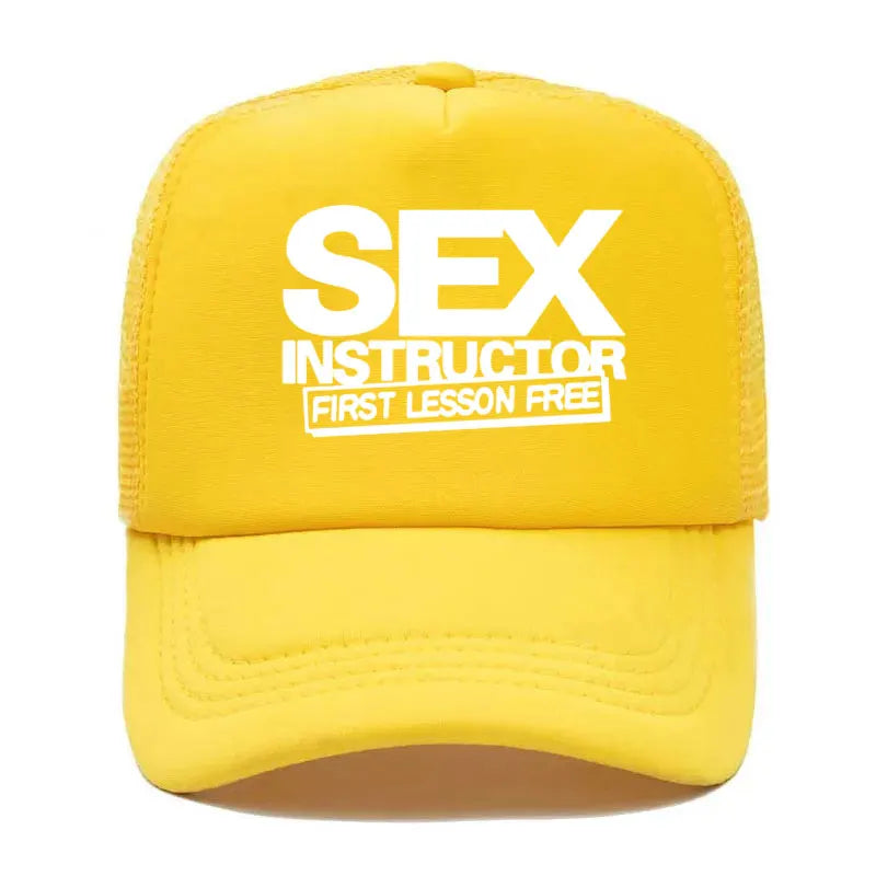 Sex Instructor Funny Creative Baseball Cap Men Women Parent-child Hats Mesh Visor Outdoor Adjustable Caps moto gp baseball cap