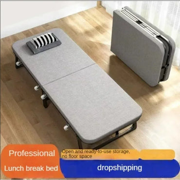 Folding Portable Nap-Bed Office Home Nap-Bed Adult Recliner Hard Board Accompanying Bed Marching Bed Single Folding Bed Hot Sale