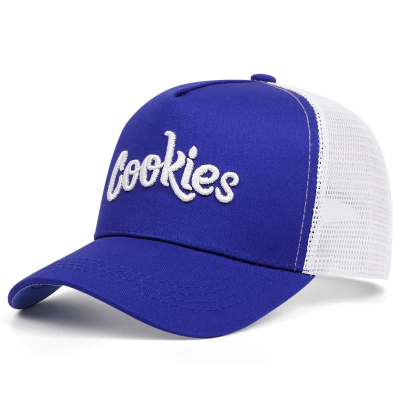 Cookies Embroidered baseball cap Outdoor sports mesh cap Summer shade breathable mesh cap trends go with everything