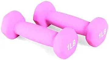 Set of 2 Neoprene Dumbbell Hand Weights, Anti-Slip, Anti-roll, Hex Shape Colorful