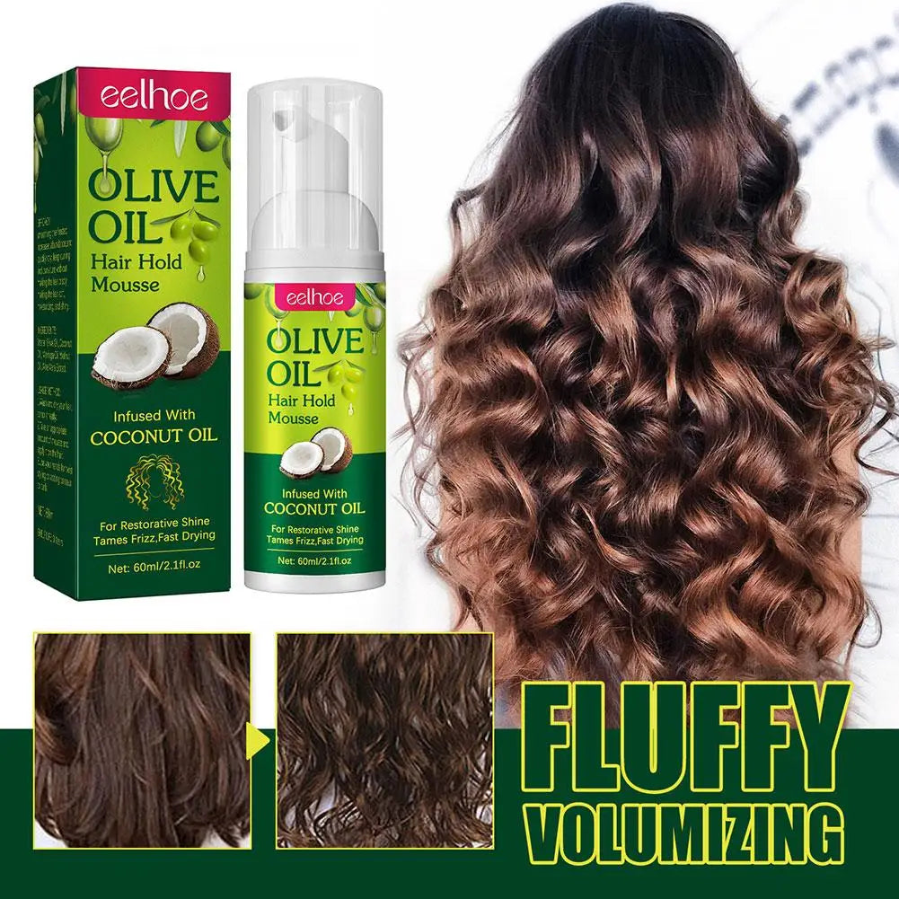 Olive Oil Hair Styling Mousse Natural Ingredient Curly Styling Irritability Modelling Hair Durable Roll Anti Moisturizing K0E3