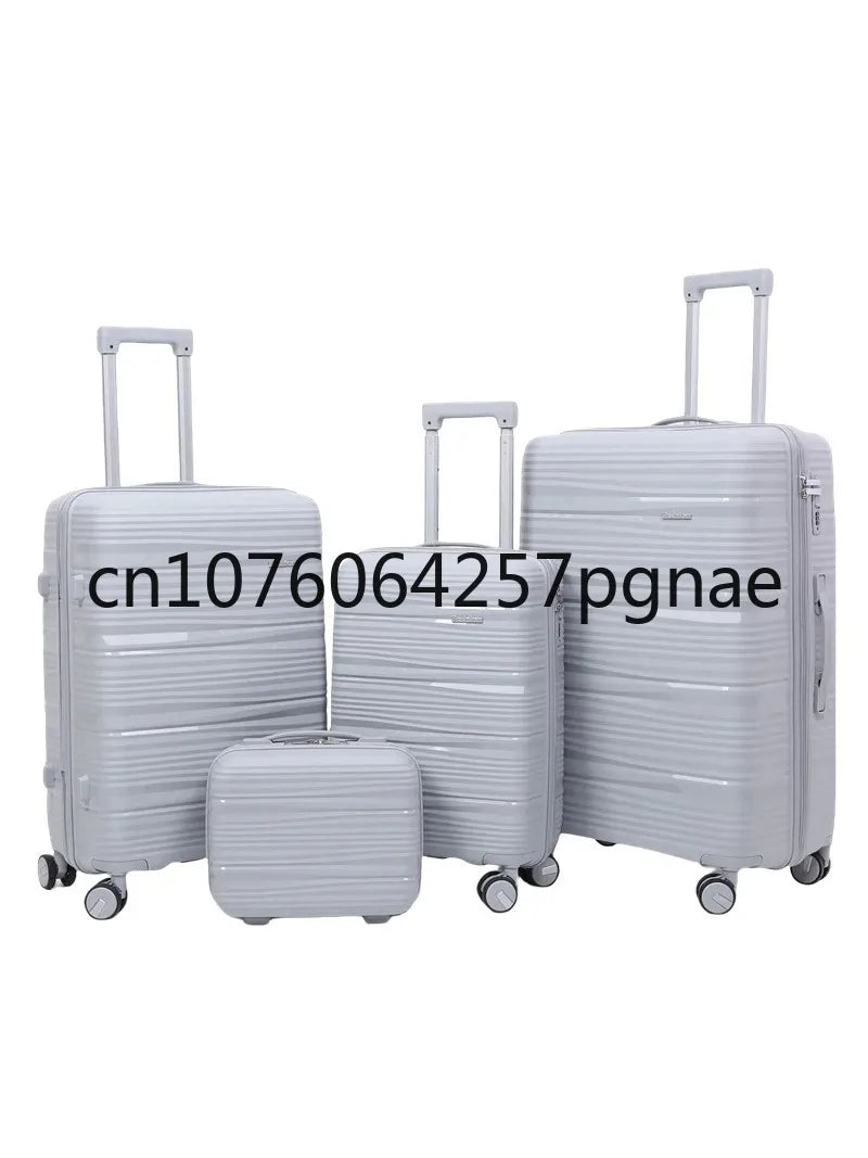 Factory Direct Sale 4 Pcs Carry-On Suitcases Valise Trolley Travel Bag PP Luggage Sets with Handbags