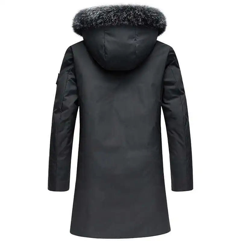 Thickened outdoor extremely cold collar down jacket men's mid-length 2023 winter new fashion thickened warm coat