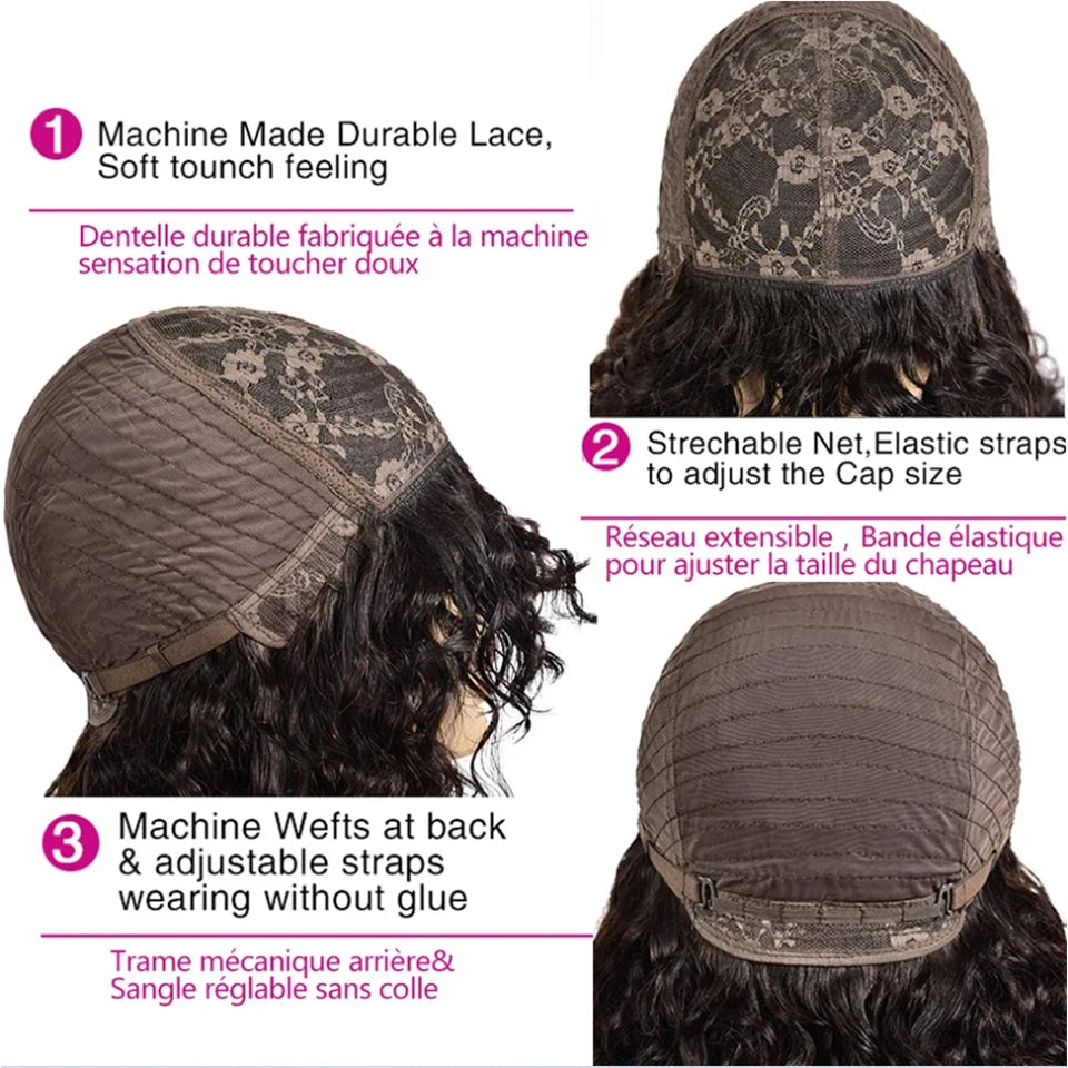 Black Pearl Jerry Curly Wig With Bangs Human Hair Glueless Wigs Short Pixie Bob Cut Human Hair Wigs With Bangs Highlight Bob Wig