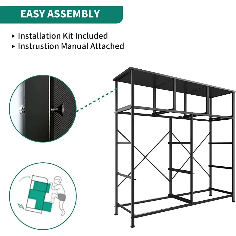 Dresser with 9 Drawers  for Bedroom- Fabric Storage Tower, Organizer Unit Sturdy Steel Frame, Wooden Top & Easy Pull Fabric Bins