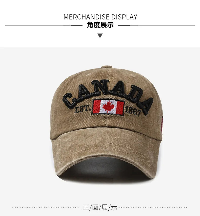 Baseball Cap Popular Letters CANADA Men's and Women's Canadian Baseball Cap Cotton Versatile Cap Fashion Personality Hats 2