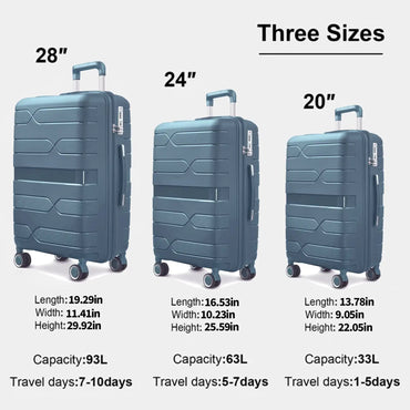 Handles Hardside Luggage Set 3 Piece - Spinner Wheels TSA Lock - Carry-On to Checked Suitcases