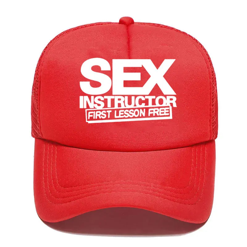 Sex Instructor Funny Creative Baseball Cap Men Women Parent-child Hats Mesh Visor Outdoor Adjustable Caps moto gp baseball cap
