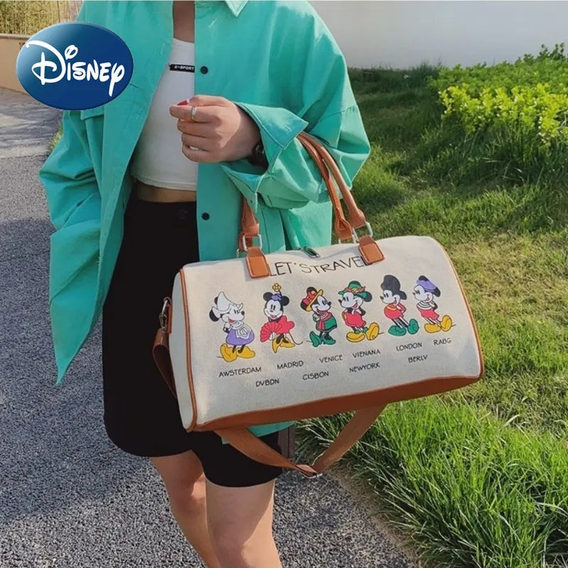 Disney Travel Bag for Women Girl Man Luggage Duffle Bag Tote Bags Mickey Mouse Durable Canvas Large Capacity Free Shipping