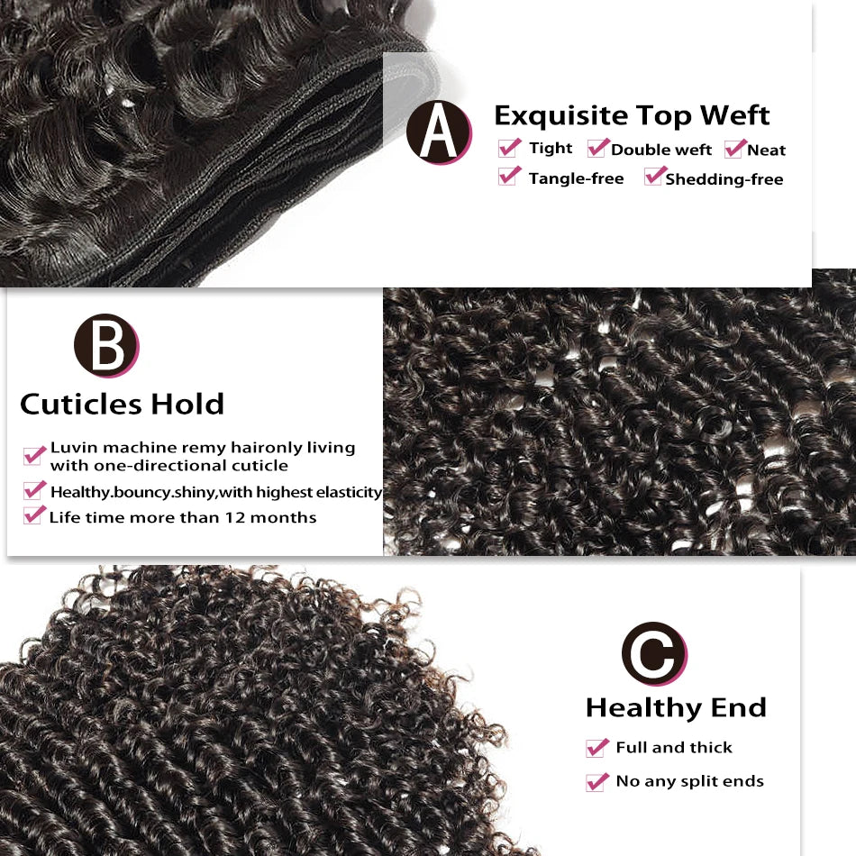 12A Raw Indian Hair Bundles Deep Wave Bundle Kinky Curly Human Hair Extensions Loose Deep Wave Water Wave For Black Women