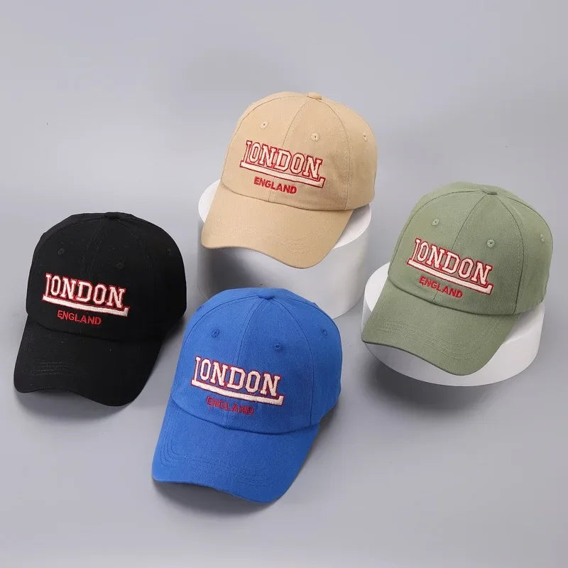 New Unisex London Letter Embroidery Style Baseball Cap Cotton Cap Men Women Fashion Dad Hat