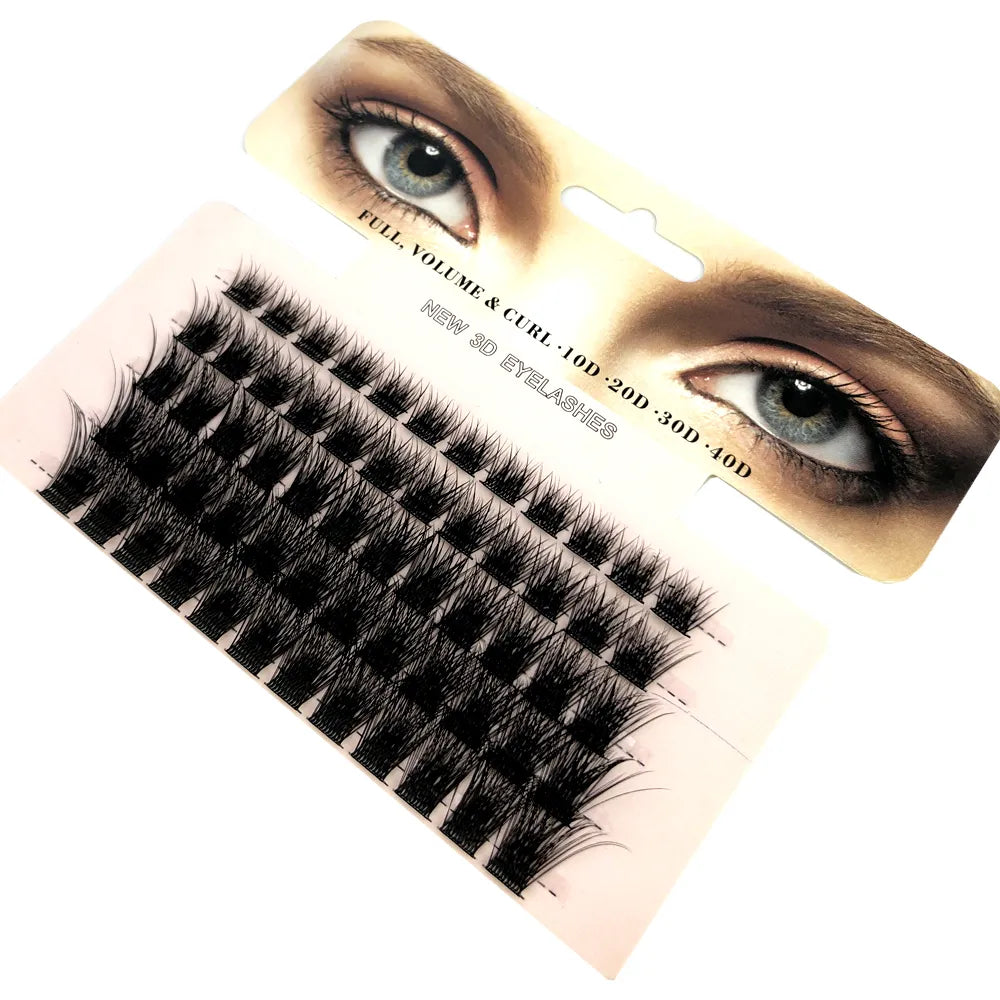 60 pcs Fluffy Single Cluster Lashes Makeup Individual Cluster Eye Lashes Grafting Fake False Eyelashes Segmented Natural lashes