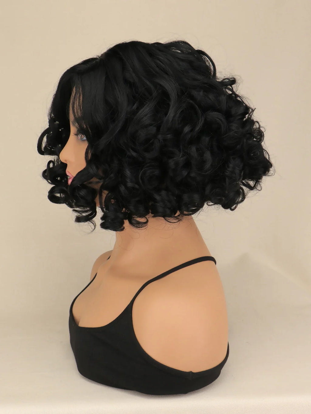 Short Curly Black Wigs for Women Synthetic Natural Wavy Costume Cosplay Party Wig