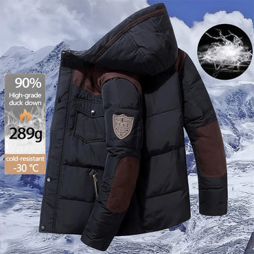 Thickened outdoor extremely cold collar down jacket men's mid-length 2023 winter new fashion thickened warm coat