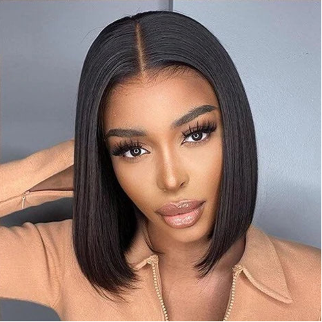 Glueless Wig Straight Bob Lace Closure Wigs For Women Glueless Lace Wigs Human Hair Pre-Cut Lace Wear And Go Wig