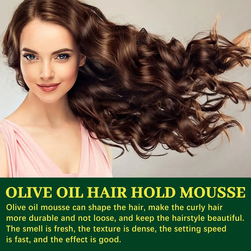 Olive Oil Hair Styling Mousse Natural Ingredient Curly Styling Irritability Modelling Hair Durable Roll Anti Moisturizing K0E3