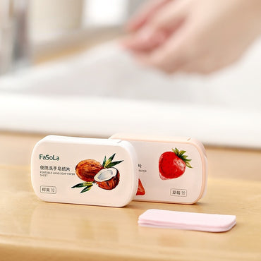 Strawberry Portable Hand Wash Petal Soap Papers Disposable Scented Slice Paper Cleaning Soaps Washing Hands Bath Travel Supplies