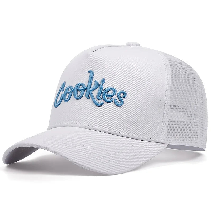 Cookies Embroidered baseball cap Outdoor sports mesh cap Summer shade breathable mesh cap trends go with everything