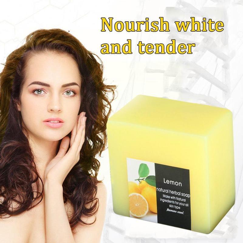 100g Natural Lemon Soap Face Cleanser Oil Control Deep Skin Soap Shower Whitening Care Body Cleaning D3d6