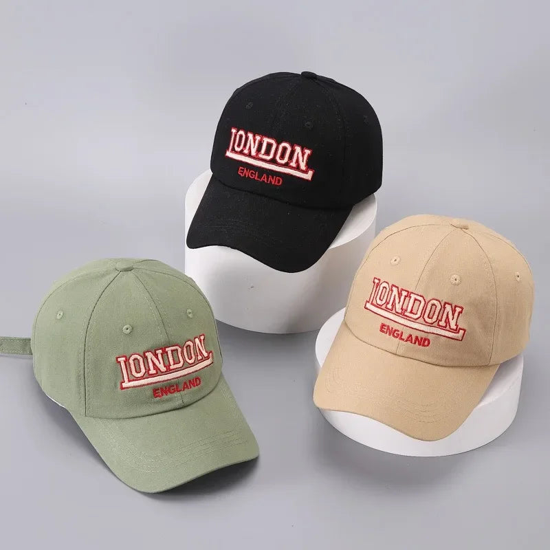 New Unisex London Letter Embroidery Style Baseball Cap Cotton Cap Men Women Fashion Dad Hat