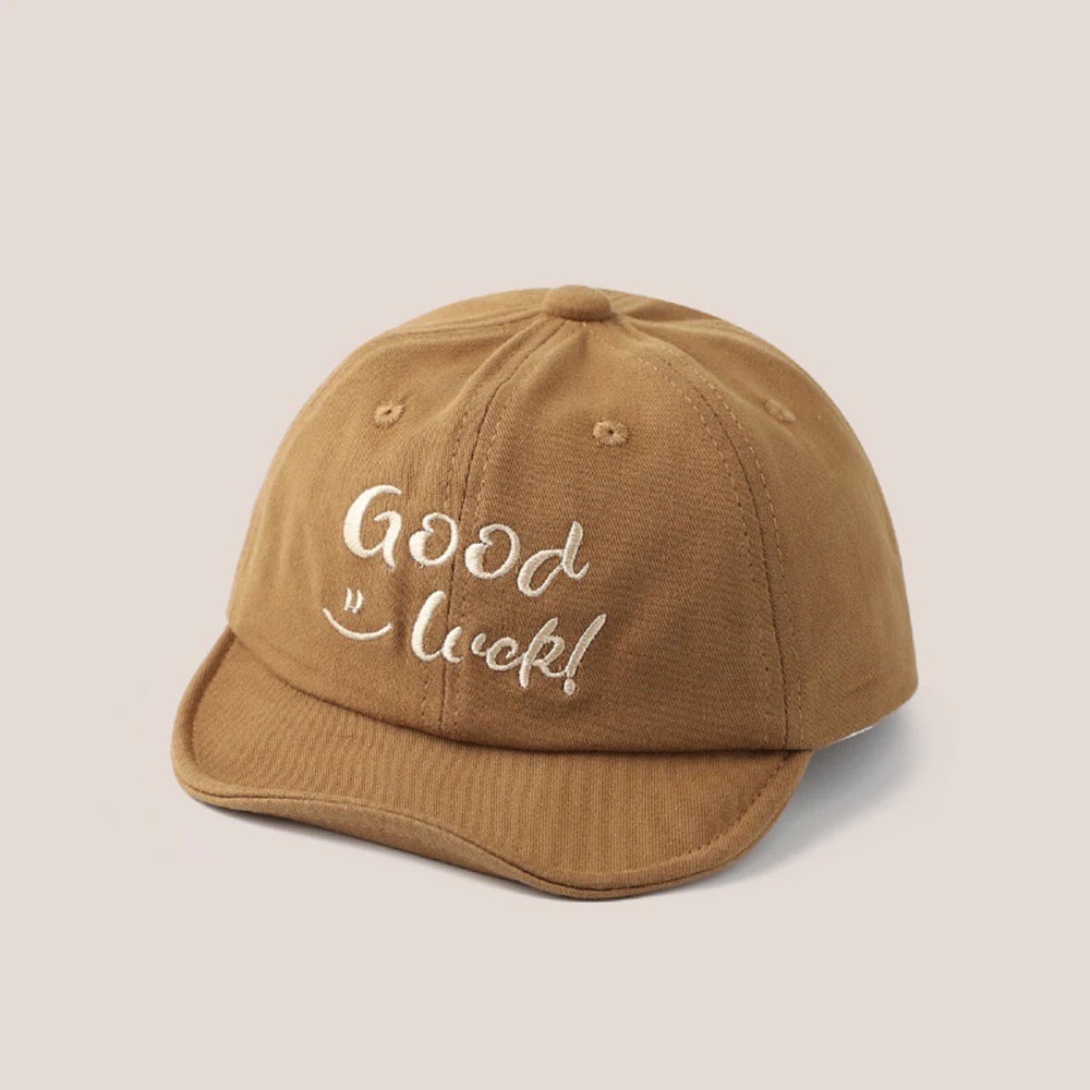 Letter Baby Baseball Hat Good Luck Duck Tongue Cap Cotton Children Sun Visors Toddler Bonnet Boy Girl Cap For Kids 5-24 Month