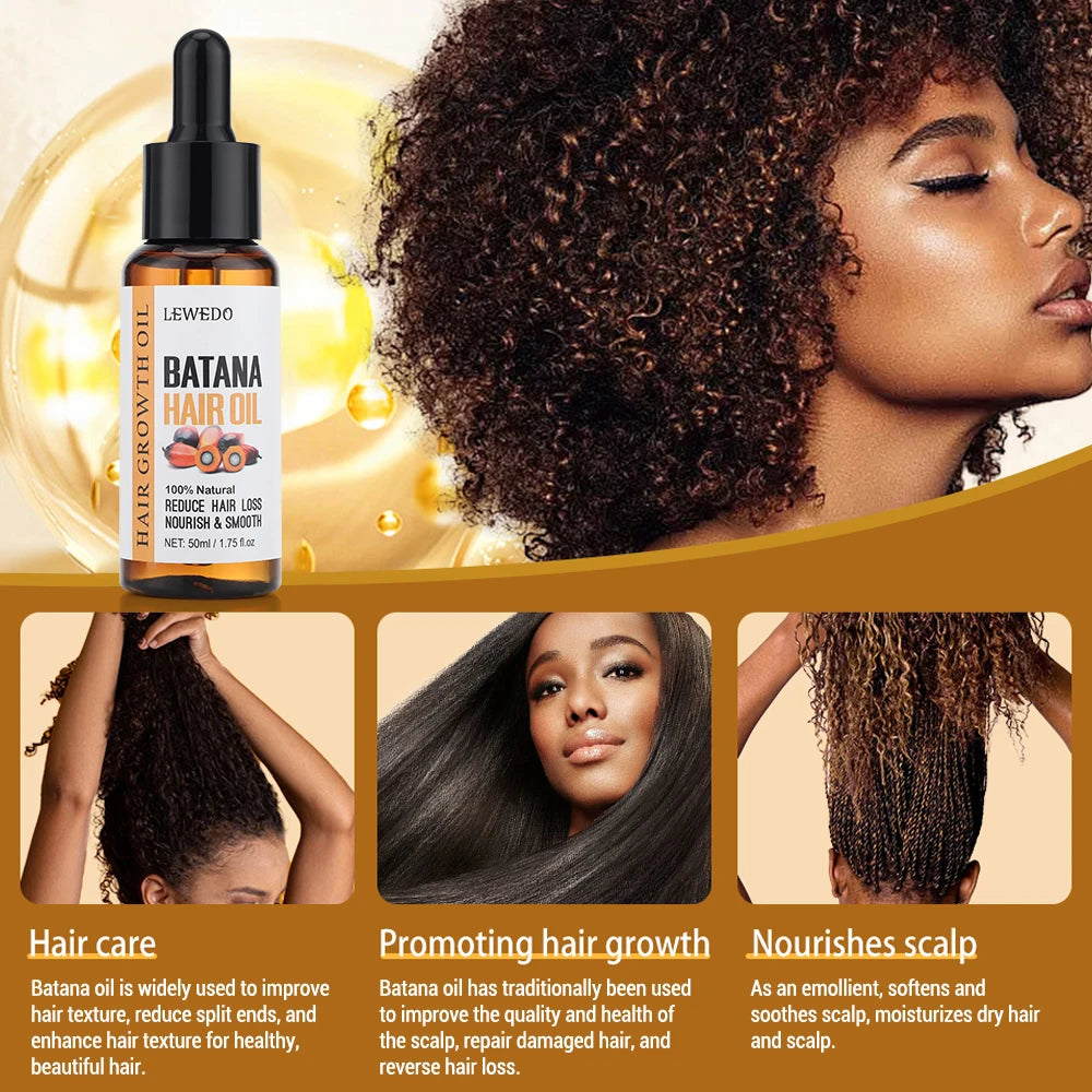 100% Pure Batana Oil Hair Conditioner Natural Hair Treatment Oil Promote Hair Wellness for Treating Hair Loss Anti-Breakage Hair