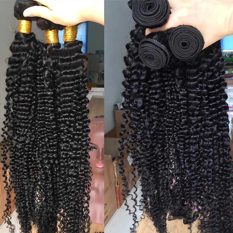12A Raw Indian Hair Bundles Deep Wave Bundle Kinky Curly Human Hair Extensions Loose Deep Wave Water Wave For Black Women
