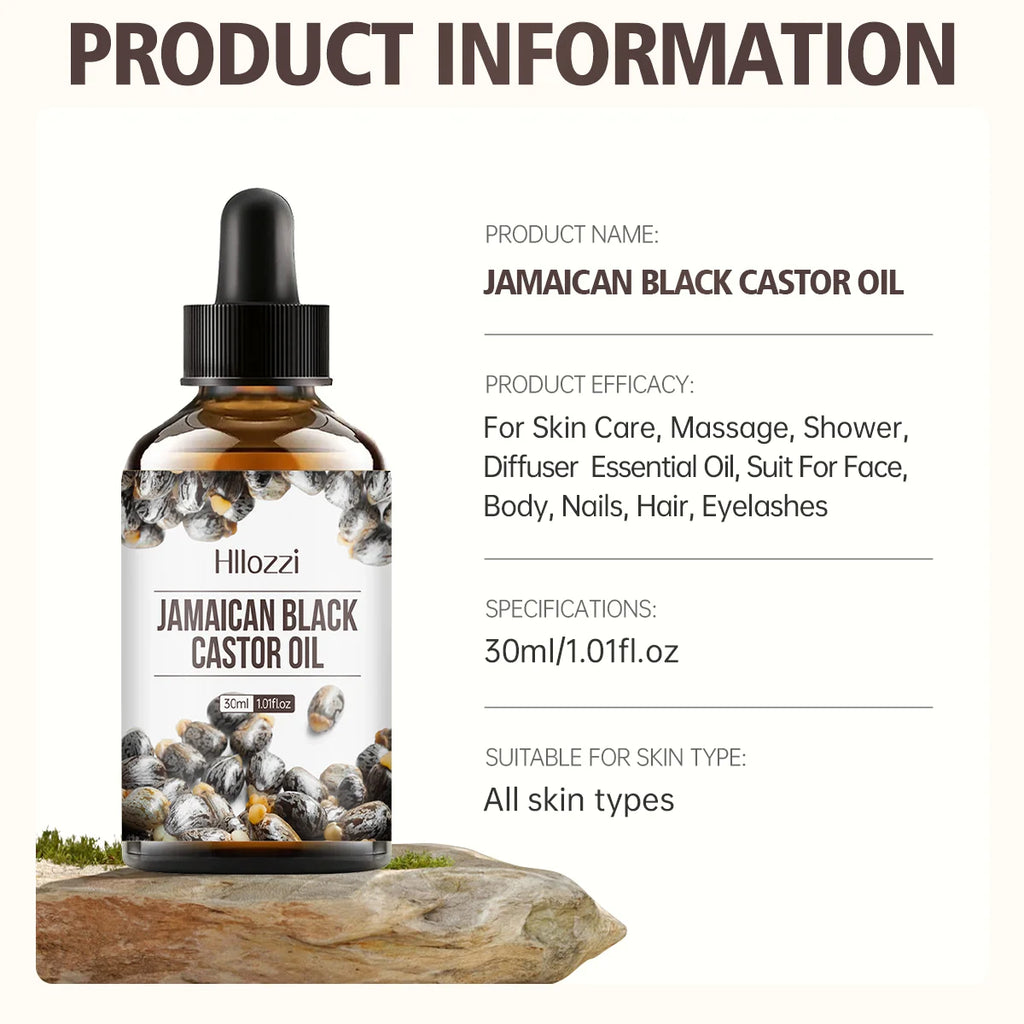 Black castor essential oil, pure essential oil, can protect hair and skin, prevent hair and scalp from drying out, repair dry