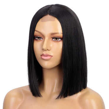 Short Bob Wigs Black Straight Hair for Women Middle Part Straight Hair  synthetic Wigs African Female  Daily