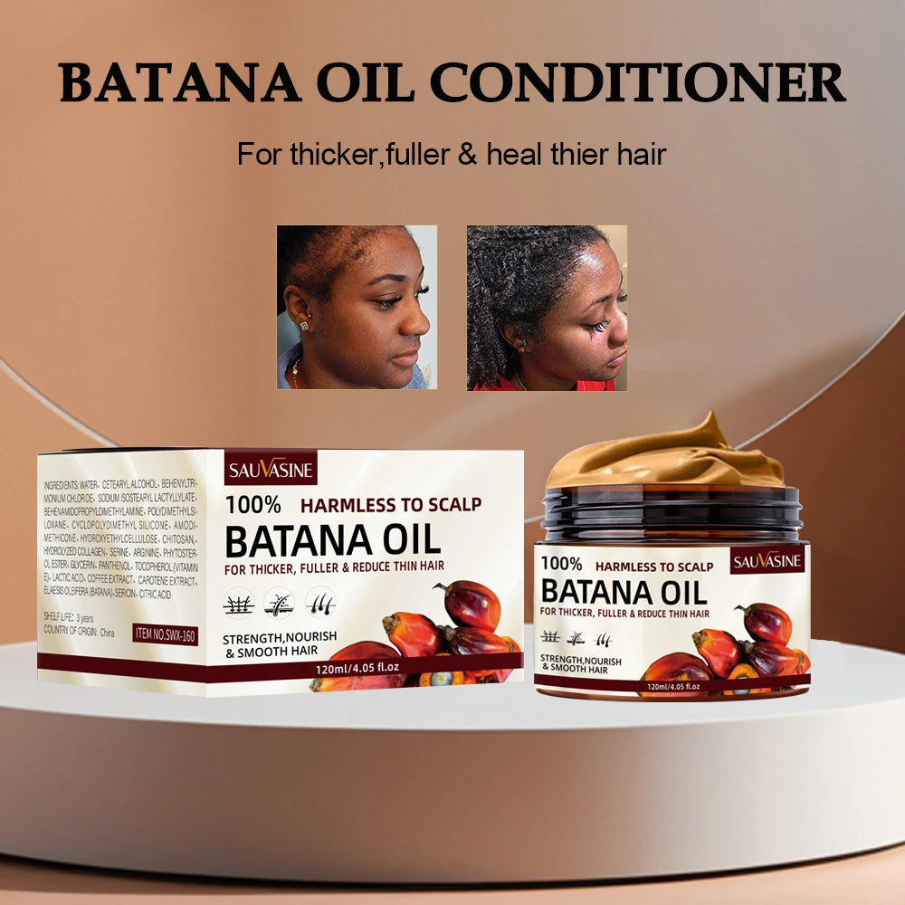 100% Pure Batana Oil Hair Conditioner Natural Hair Treatment Oil Promote Hair Wellness for Treating Hair Loss Anti-Breakage Hair
