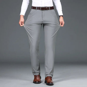 New Mens Business High-quality Casual Elegant Elasticity Pants Cotton Soft  Slacks Male Trousers Suit