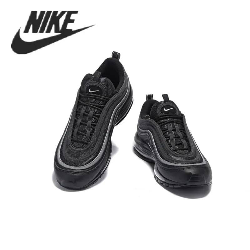 Nike Air Max 97 Men's Women's Breathable Sneakers Triple Black Gray White Sneakers Running Shoes