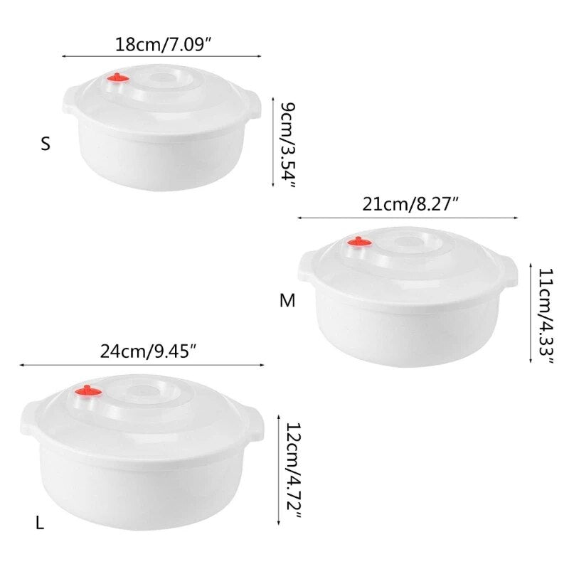 Microwave Heatable Insulation Bowl with Leakproof Cover Thickened Plastic Soup Bowl Portable Household Lunch Box