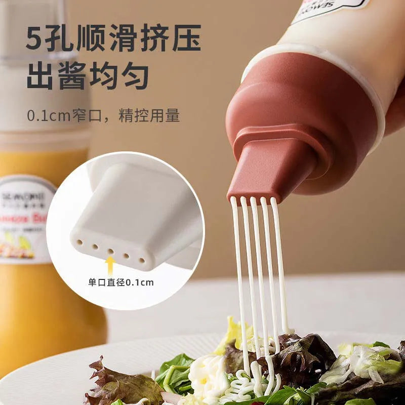 Ketchup Squeeze Bottle Salad Container Box With Cap Lids Portable Soy Sauce Storage Boxes Mustard Sauces Dispenser Kitchen Tools