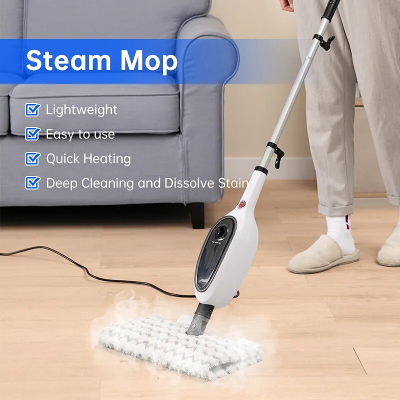 Electric Steam Mop Steam Cleaner for Tile and Hardwood 8 in 1 Floor  Steamer for Carpet Floor with Convenient Detachable Handle