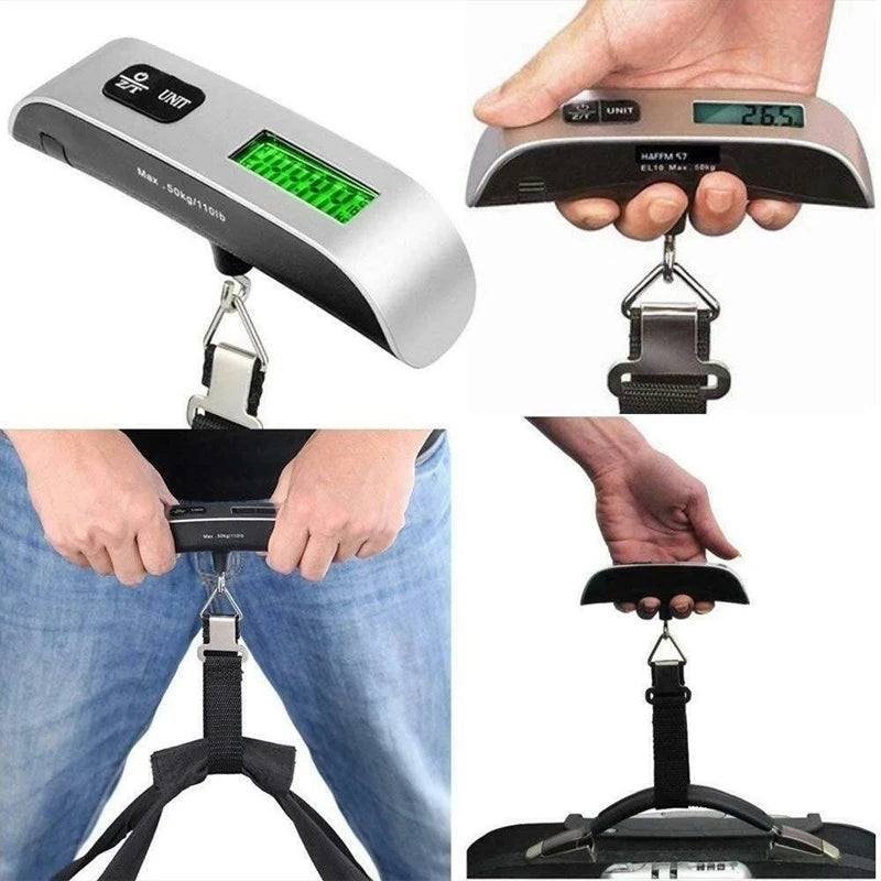 Portable Scale 110lb/50kg Digital LCD Display Electronic Luggage Scale Hanging Suitcase Travel Weighs Bag Weight Balance Tool