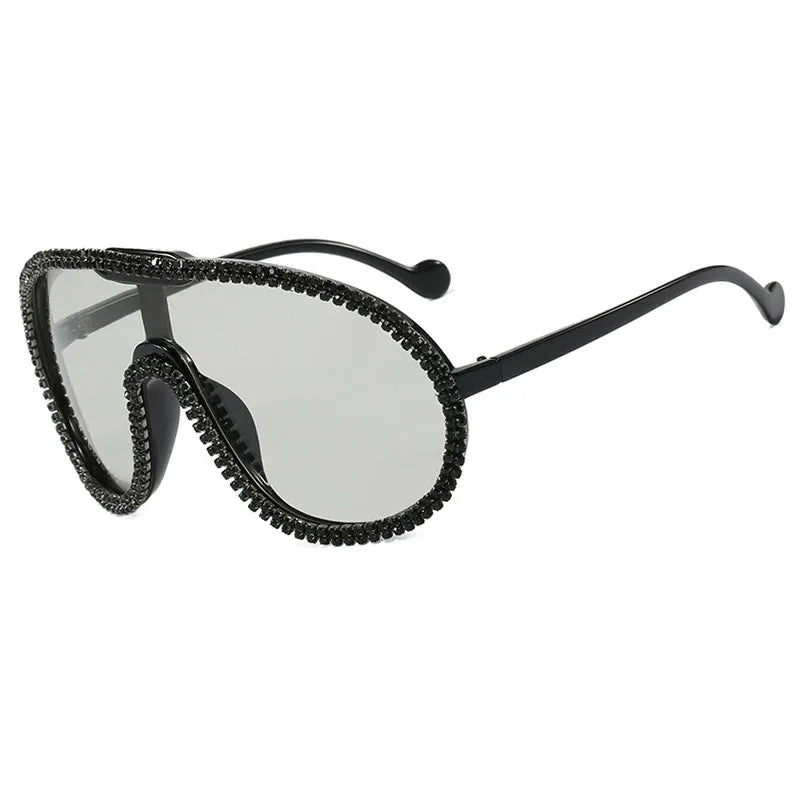 Summer Beach One-Pieces Handmade Big Sunglasses Women Oversized Yellow Fashion Sun Glasses Men UV400 Lunette Soleil Femme