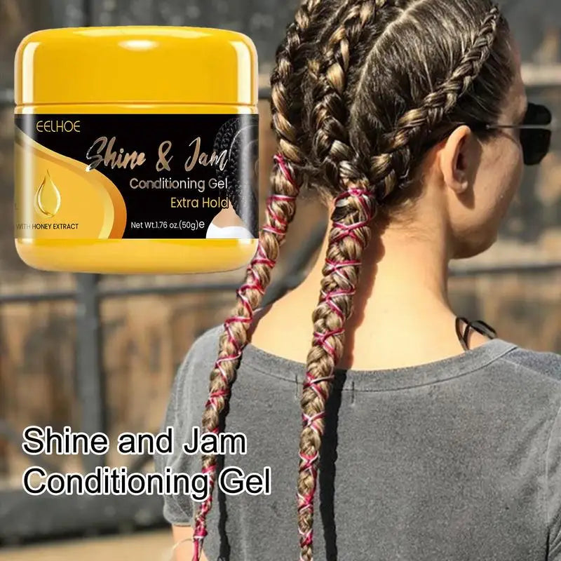 50g Hair gel For Woman Braiding Gel Styling Waxes Cream Long Lasting Twist Strong Hold Pomade Anti-Frizz Care Hair Gel 2023