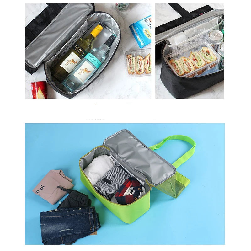 High Capacity Multifunction Women Men Mesh Transparent Insulated Bag Double-layer Heat Preservation Large Picnic Beach Bags