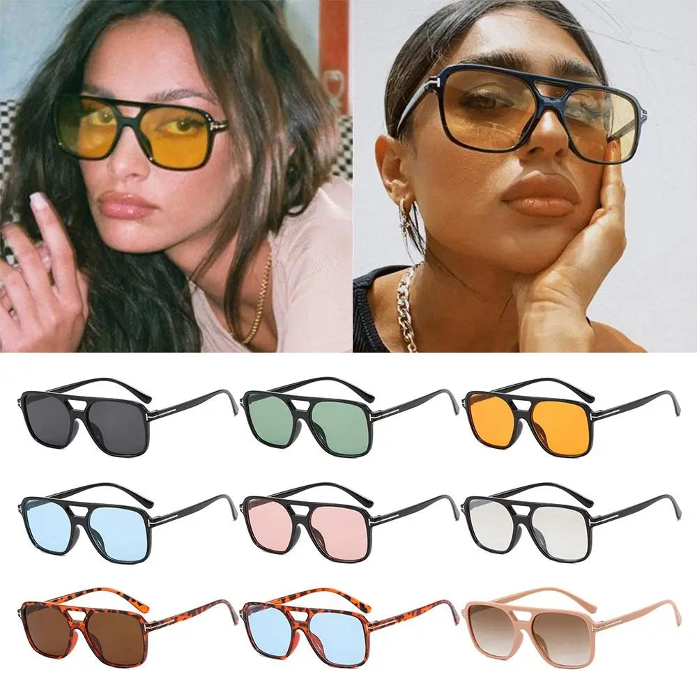 Vintage Square Sunglasses for Women Men Retro Large Square Frame 70s Sun Glasses UV400 Protection  Shades Summer Eyeglasses