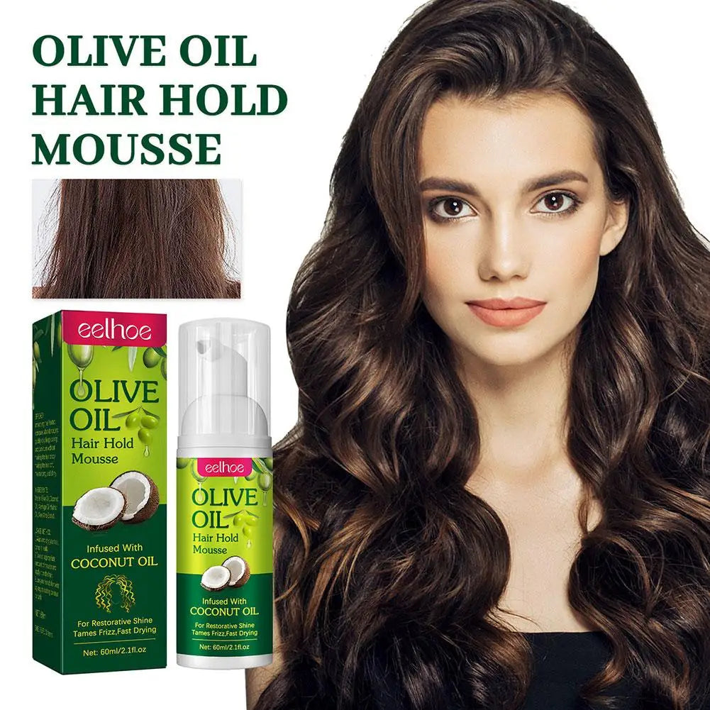 Olive Oil Hair Styling Mousse Natural Ingredient Curly Styling Irritability Modelling Hair Durable Roll Anti Moisturizing K0E3