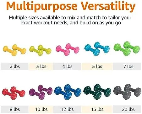 Basics Vinyl Hexagon Workout Dumbbell Hand Weight