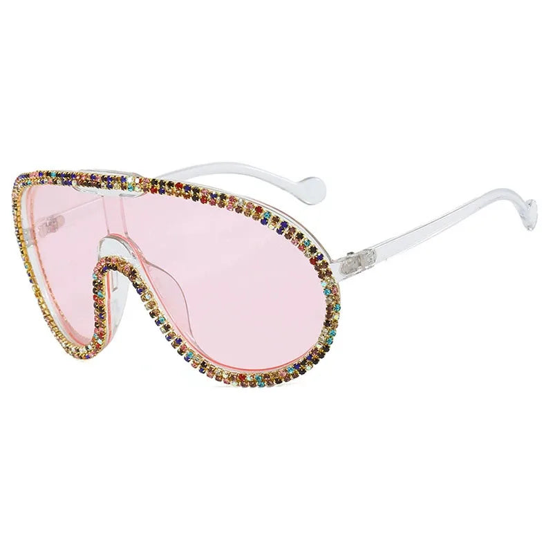 Summer Beach One-Pieces Handmade Big Sunglasses Women Oversized Yellow Fashion Sun Glasses Men UV400 Lunette Soleil Femme