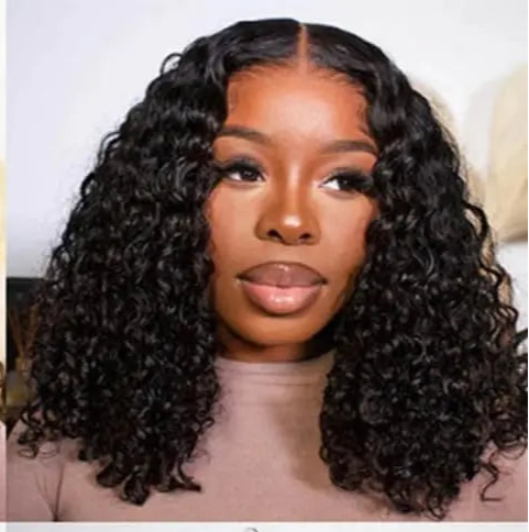 Glueless Deep Curly Bob Wigs Human Hair Short Curly Glueless 4x4 13x4 Transparent Lace Bob Wigs For Women