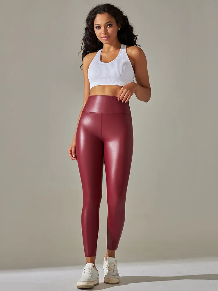 6 Color Summer PU Leather Pants Women High Waist Skinny Push Up Leggings Sexy Elastic Trousers Stretch Plus Size Jeggings Pants