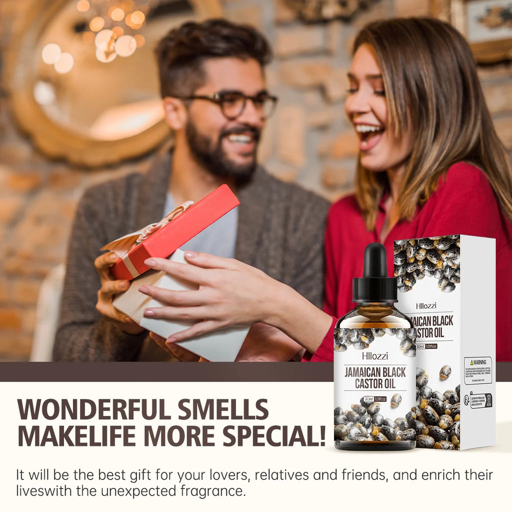 Black castor essential oil, pure essential oil, can protect hair and skin, prevent hair and scalp from drying out, repair dry