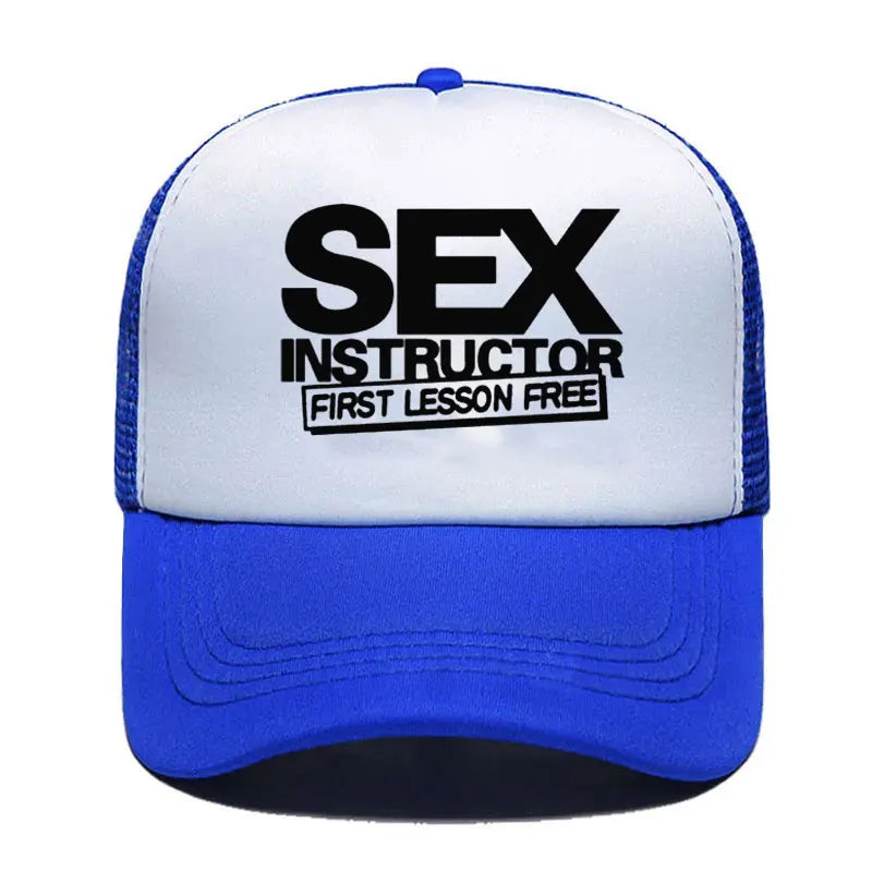 Sex Instructor Funny Creative Baseball Cap Men Women Parent-child Hats Mesh Visor Outdoor Adjustable Caps moto gp baseball cap