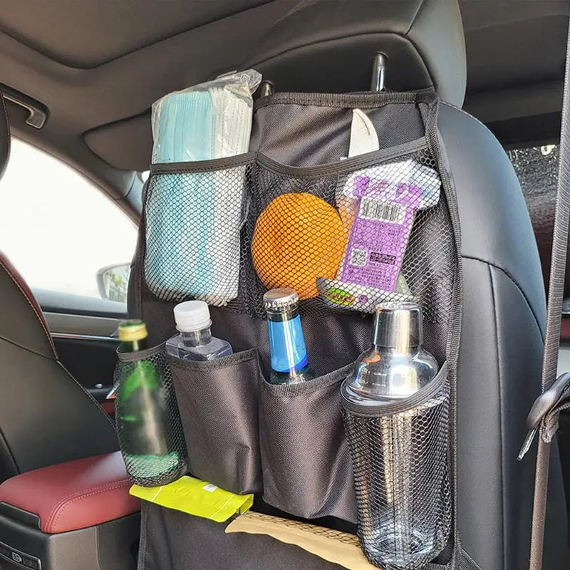 Auto Seat Back Organizer Storage Bag Cool Wrap Bottle Bag With Mesh Pockets Multi-Pocket Travel Storage Bag/Insulated Car Seat