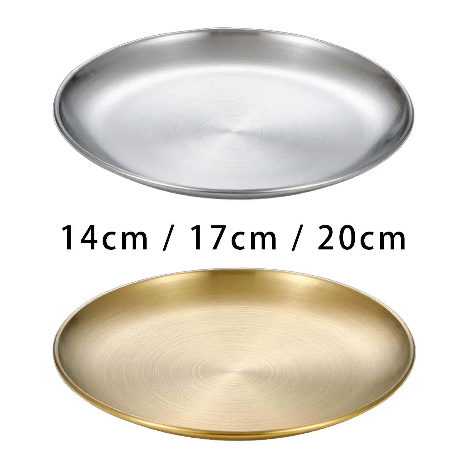 304 Stainless Steel Dessert Appetizer Plates Round Metal Dinner Plate for Party Serving Dessert Salad Platter Fruit Organizer